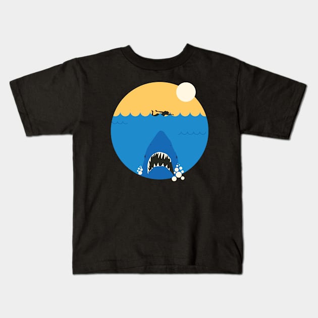 Iconic Jaws Design Kids T-Shirt by Zoubir